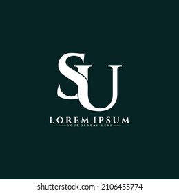 Letter SU luxury logo design vector