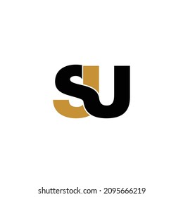 Letter SU simple logo design vector