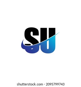 Letter SU simple logo design vector