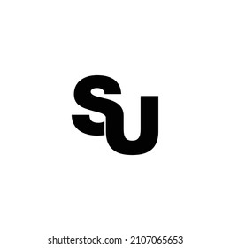 Letter SU simple logo design vector