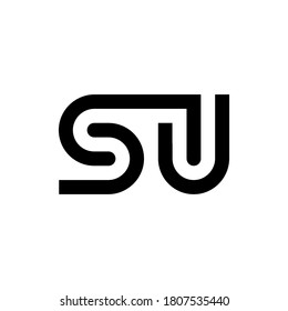 Letter SU, SJ logo design