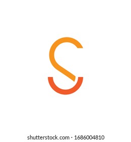 letter su smile abstract simple linear design logo vector