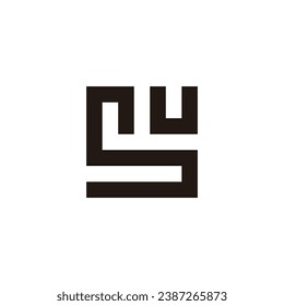 Letter Su square geometric symbol simple logo vector