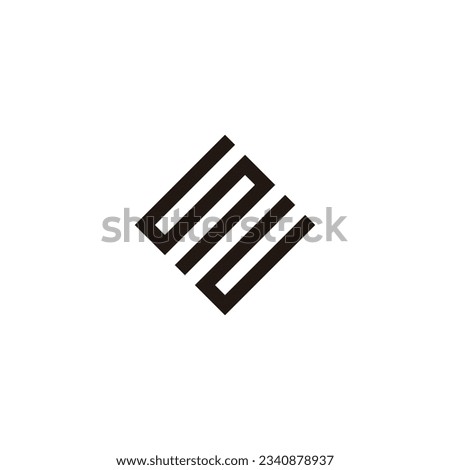 Letter SU square geometric symbol simple logo vector