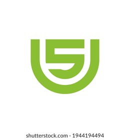 Letter SU or US monogram logo design