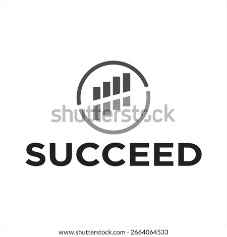 letter SUCCEED wordmark logo typography. A logo representing the synergy of success, where various elements come together harmoniously to create a power