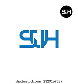 Diseño del logotipo de monograma de la carta SUH