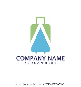 Letter A with Suitcase logo design vector. Initial A with Suitcase logo design template concept