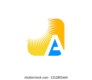 Letter A With Sun Logo Icon
