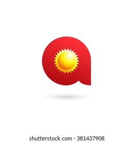 Letter A sun logo icon design template elements