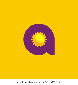 Letter A sun logo icon design template elements