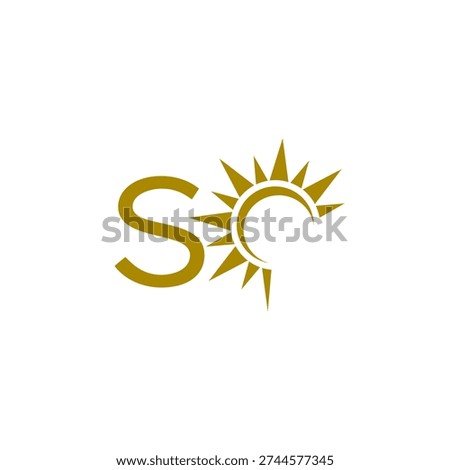 Letter SO with sun logo icon isolated on white background
