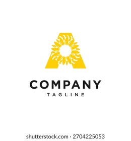 Letra A Vetor do ícone de logotipo SunFlower