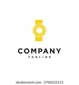 Letra I SunFlower Logo Icon Vector