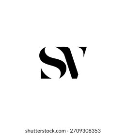 letter SV initial logo icon vector template