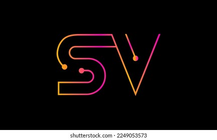 Letter SV logo design. SV logo monogram design vector