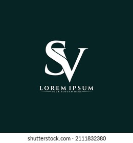 Letter SV Luxury Logo Design Vector