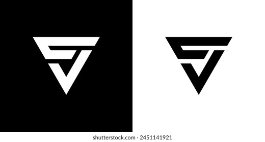 Diseño de logotipo de monograma de letra SV