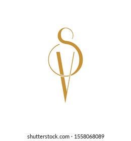 Letter SV simple logo design vector