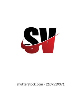 Letter SV simple logo design vector