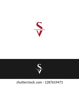 Letter SV, Letter VS icon / Logo Template