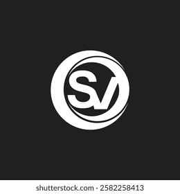 Letter SV or VS initial unique art icon logo design vector monogram inside round shape and modern branding business identity concept.