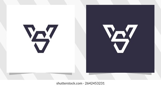 letter sv vs logo design