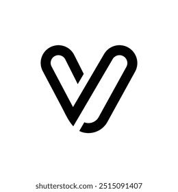 Letter Sv or Vs simple line art modern typography branding logo