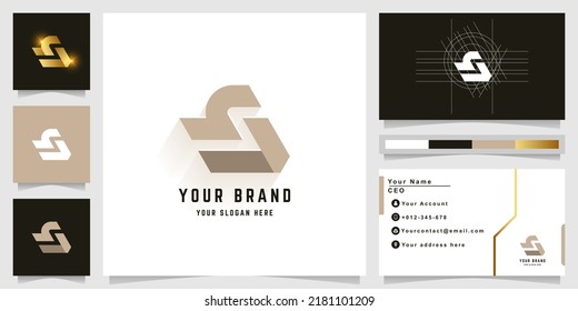 Letter Sv or ZA monogram logo with business card design