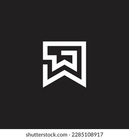 letter sw connect geometric line logo vector 