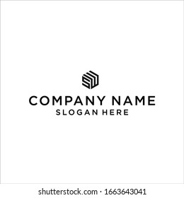 letter sw hexagon logo design vector illustration template