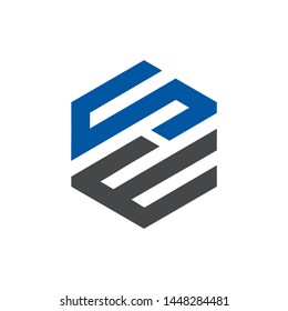  Letter SW hexagon monogram cool modern simple logo concept