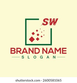 Letter SW initial logo or monogram design