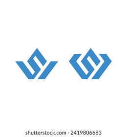 letter SW logo design vector