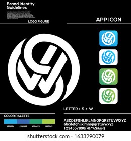 letter sw logo vector, template, illustration