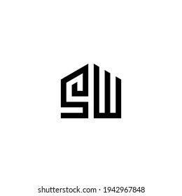 Letter SW monogram logo design vector
