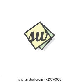 Letter SW with rectangle element