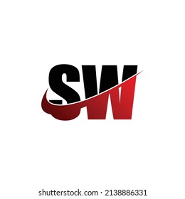 Letter SW simple logo design vector