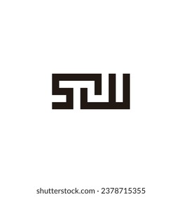 Letter Sw square, unique geometric symbol simple logo vector