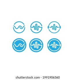 letter sw wave music design logo vector template