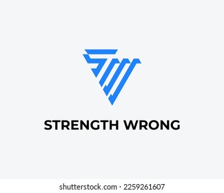 Letter SW WS Simple Monogram Logo