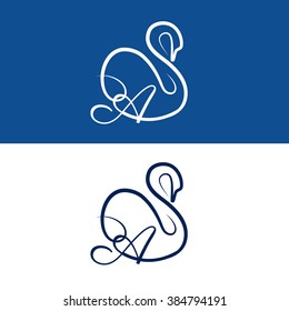 A letter swan vector logo (sign, symbol, icon)
