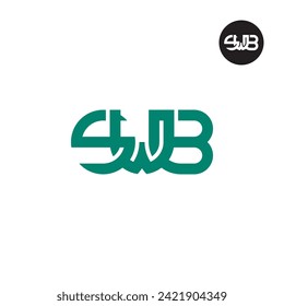 Diseño de logotipo de monograma SWB de carta