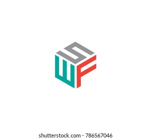 Letter SWF logo. three letter icon