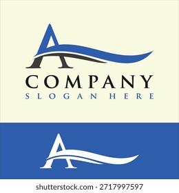 Buchstabe A Swoosh Logo Design Element Vektor Vorlage