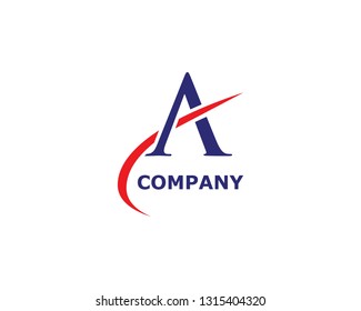 A Letter Swoosh Logo Template