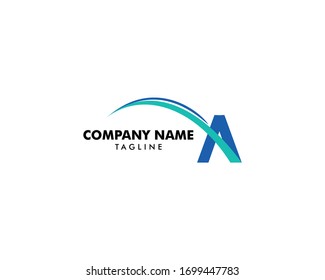 A Letter Swoosh Logo Template