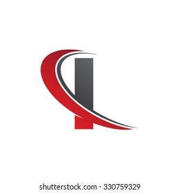 I Letter Swoosh Red Logo