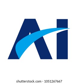 letter A and I with swoosh vector logo.