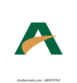 letter with swoosh. vector logo.